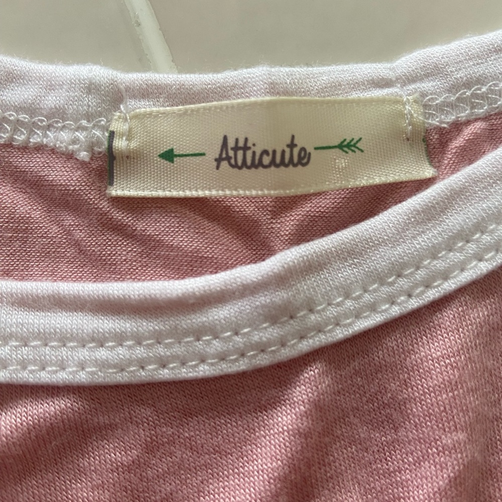 4/$15 Atticute Road Trip Pink Tie Front Top - Picture 9 of 12